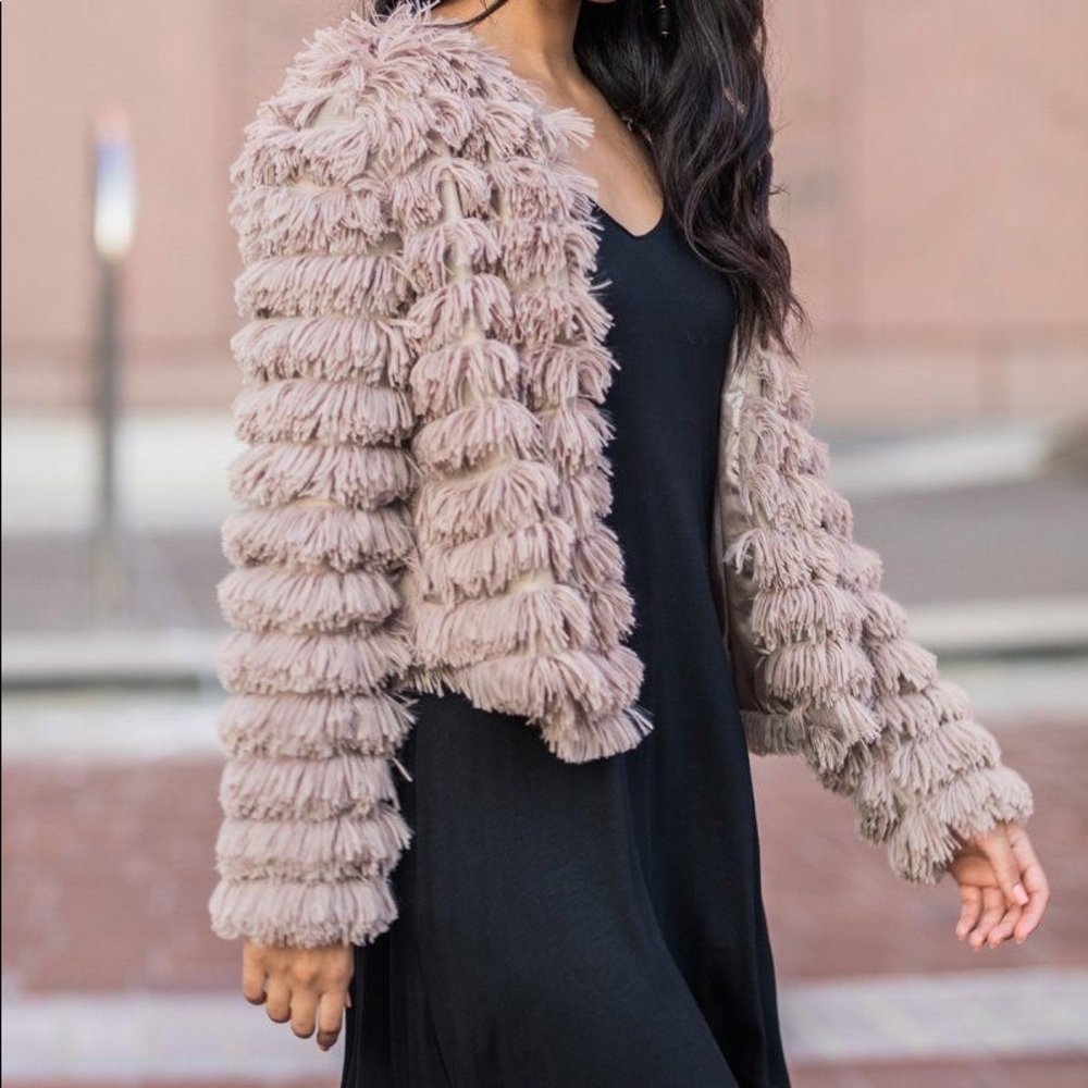 She & Sky Mauve “fur” jacket
